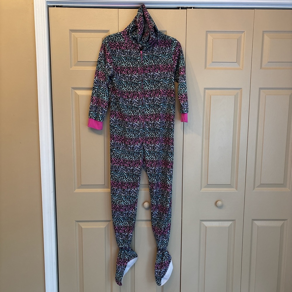 Girls hooded onesie pajamas